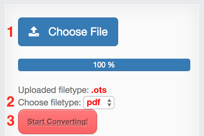 How to convert OTS files online to PDF